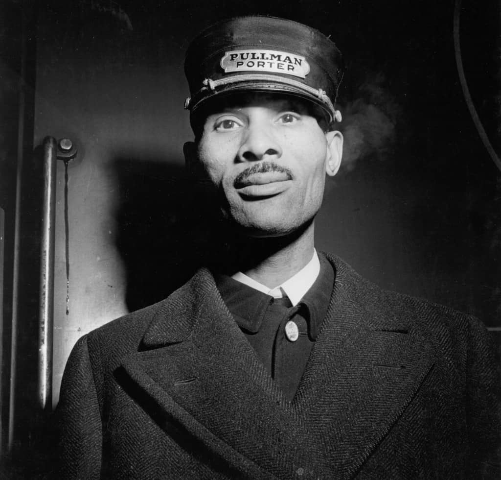 This 1943 image of a sleeping car porter employed by the Pullman Company was taken at Union Station in Chicago, Ill. by photographer Jack Delano. Courtesy U.S. Library of Congress.