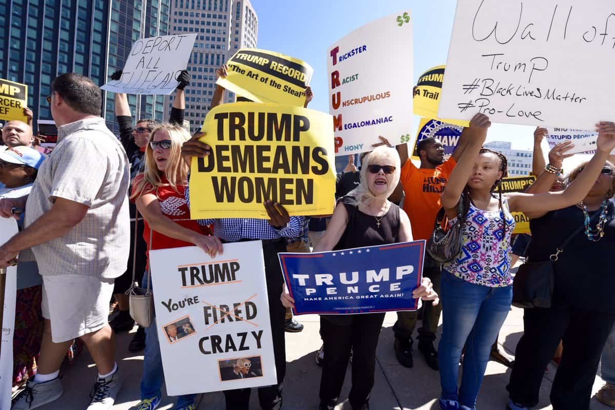 Protesters Disrupt Trump Speech Over Outsourcing Sexual Harassment United Steelworkers 